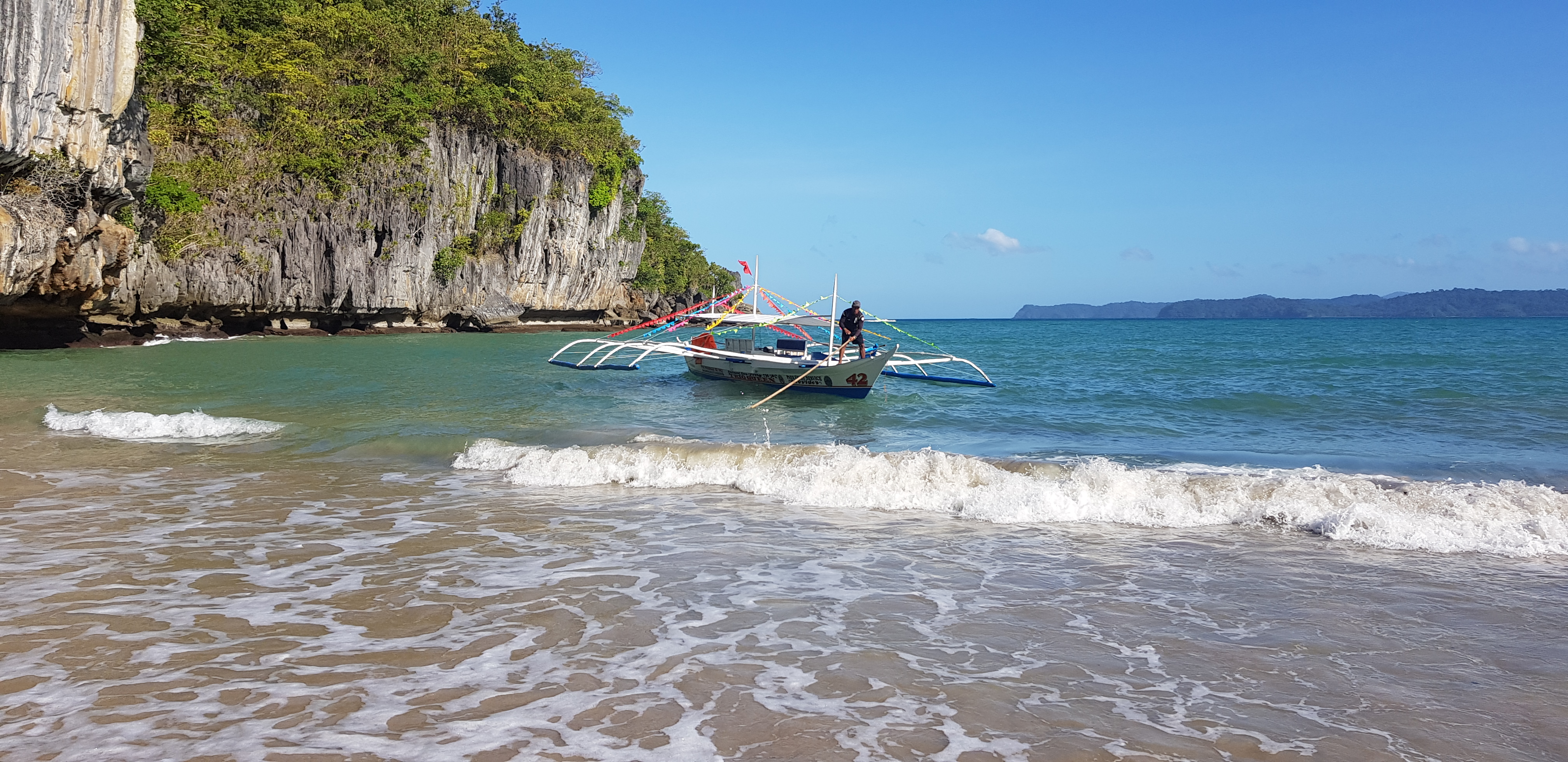 Traditionelles Auslegerboot auf den Philippinen