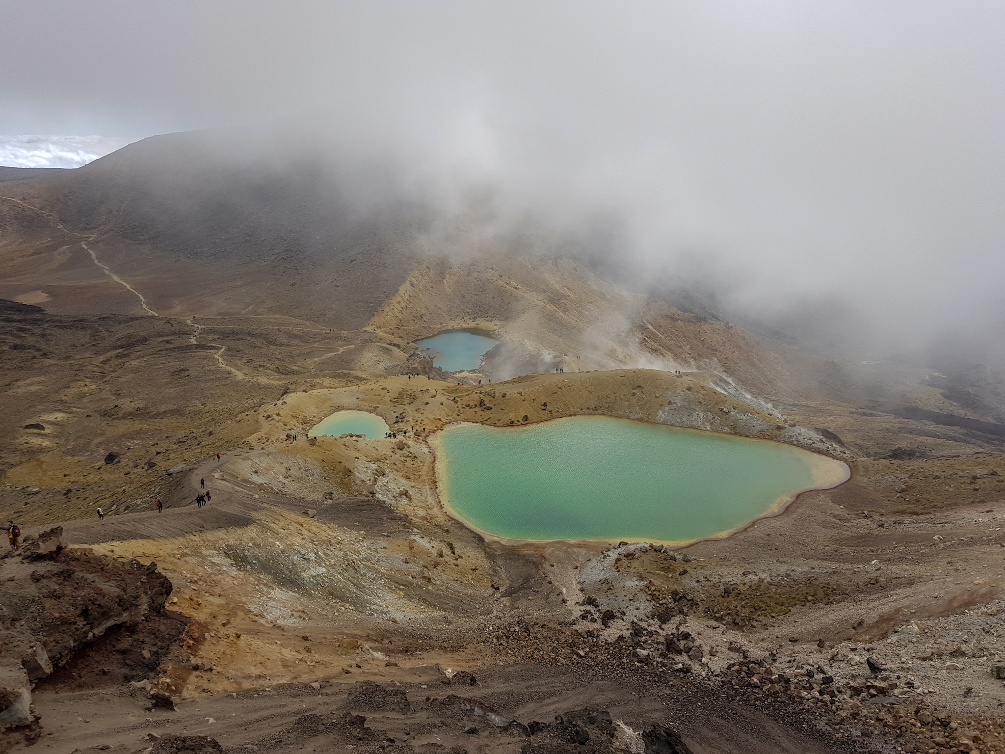 Blick auf die Emerald Lakes