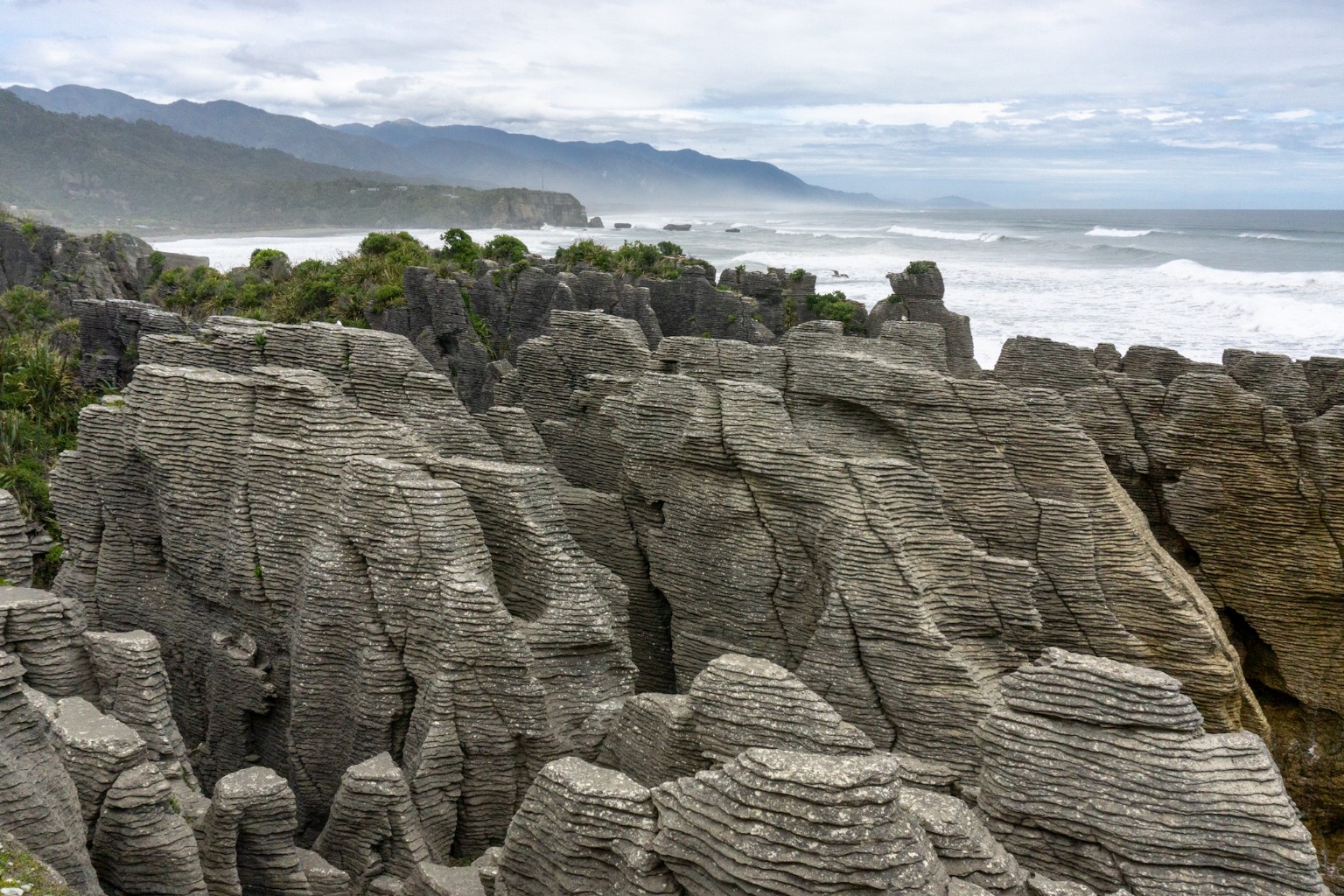 Pancake Rock auf der Südinsel in Neuseeland