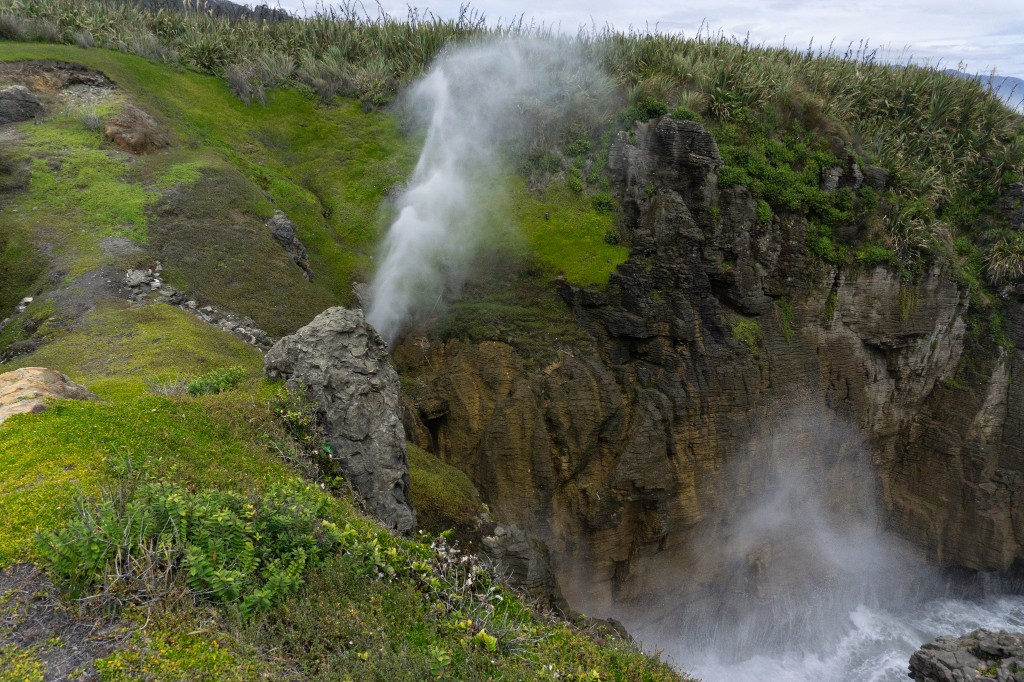 Blowholes bei den Pancakes in Neuseeland