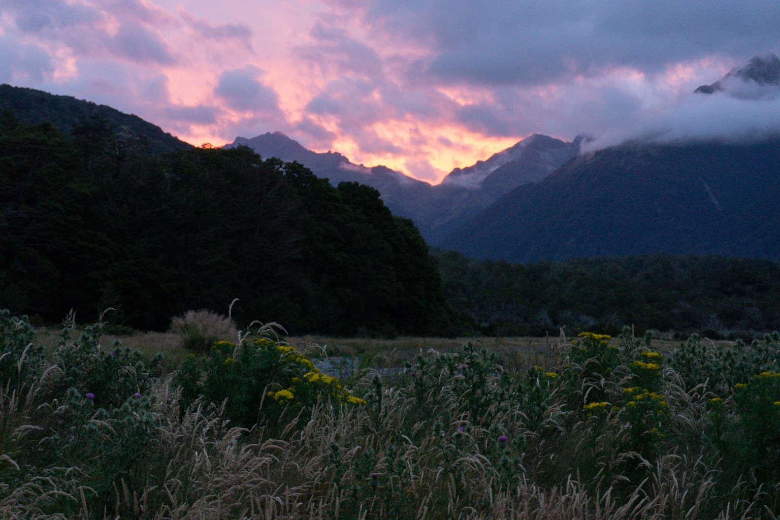 Sonnenuntergang Cascade Creek Campsite